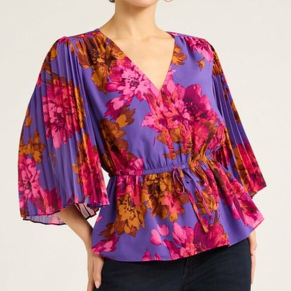 Sofia by Sofia Vergara Floral Blouse - Purple and Pink - Picture 1 of 7
